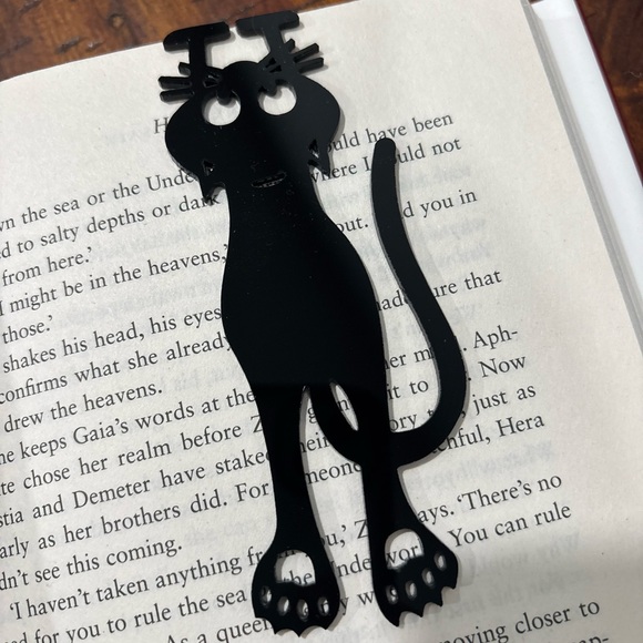 Other - Black Cat Plastic Bookmark Hanging Cat Silhouette